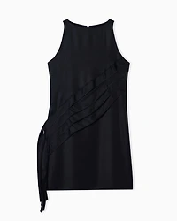 Emporio Armani - Polygon capsule collection dress with satin-fringed details, Woman, Black, Size: