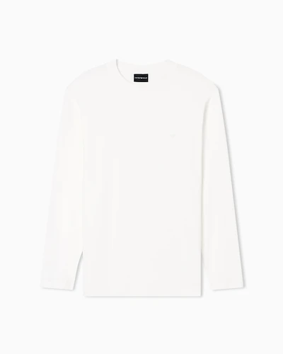 Emporio Armani - Lyocell-blend jersey jumper, Man, White, Size: