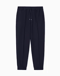 Black cropped trousers with drawstring