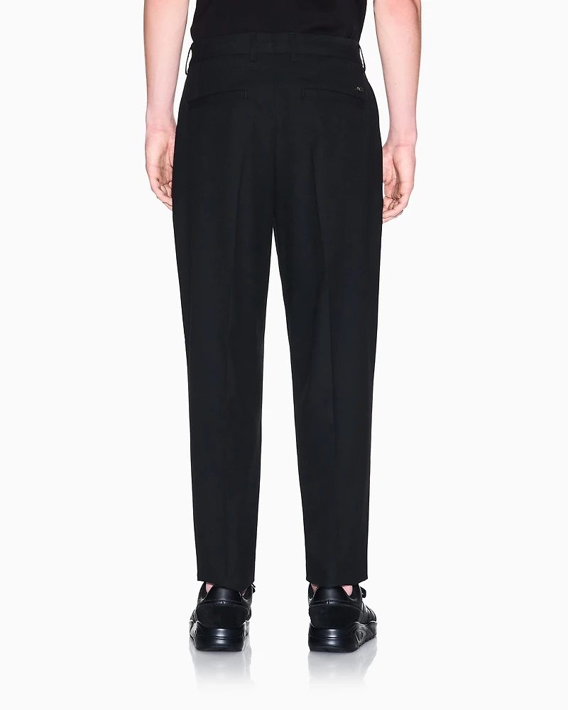 Armani Exchange - Technical fabric trousers, Man, Black, Size: