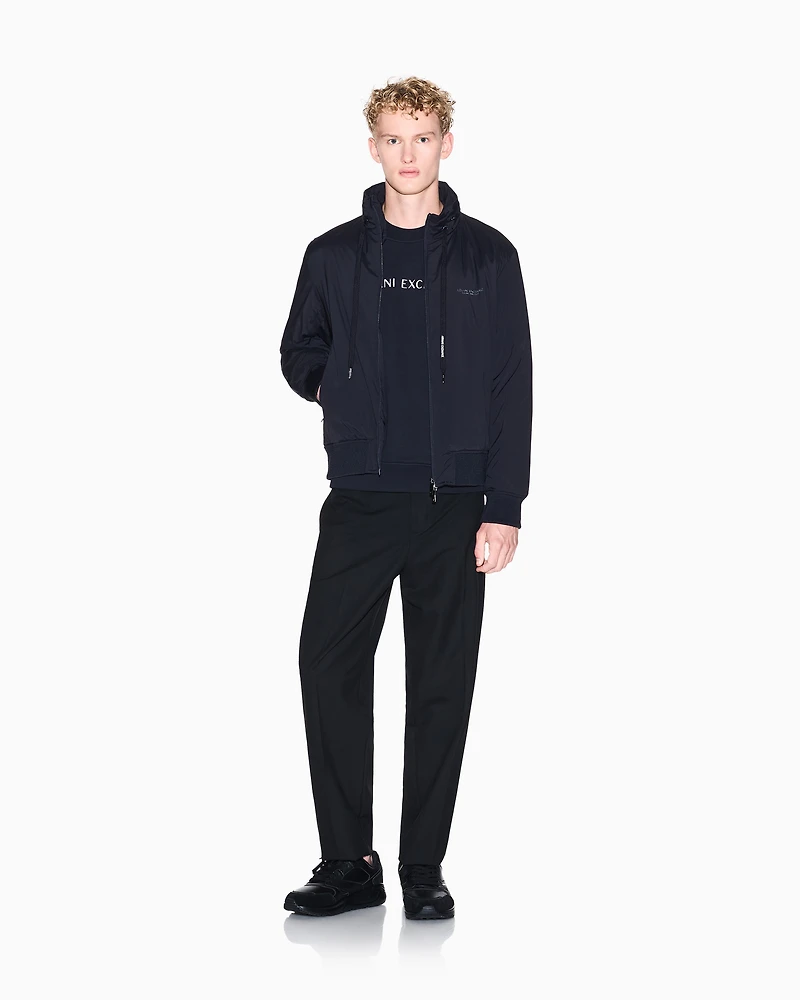 Armani Exchange - Stretch nylon jacket, Man, Navy Blue, Size: