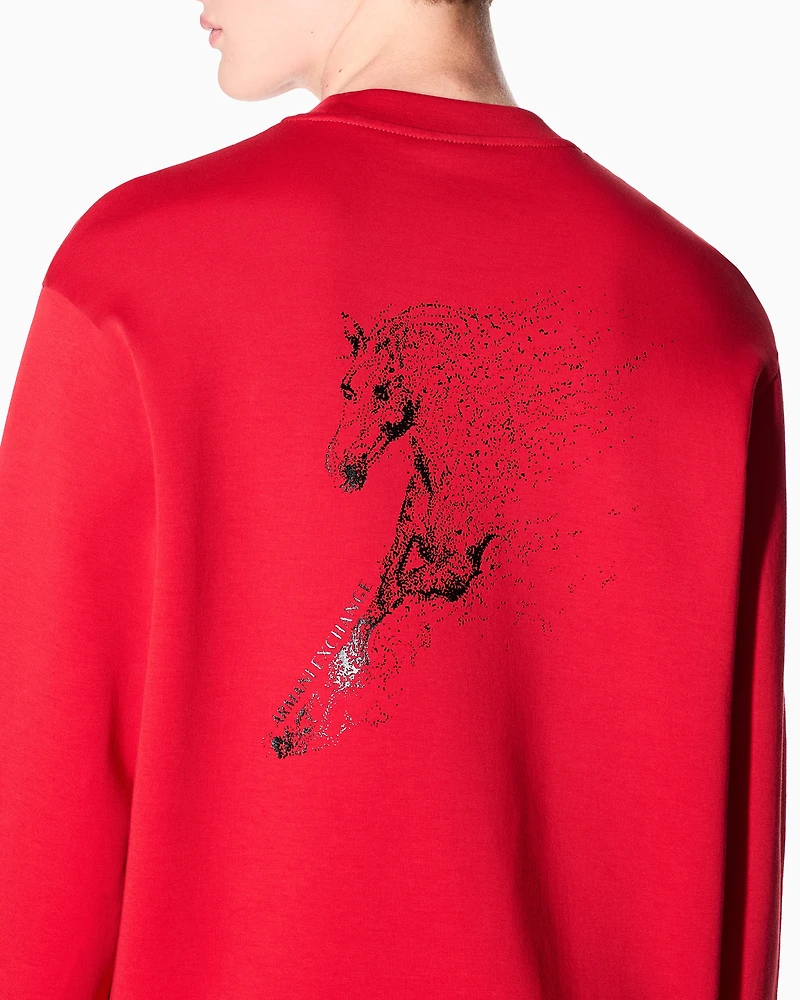 Stretch bonded cotton sweatshirt