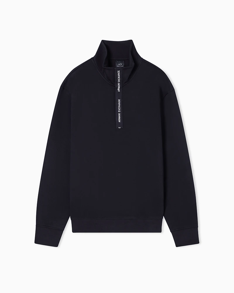 Sweatshirt with high neck and buttons