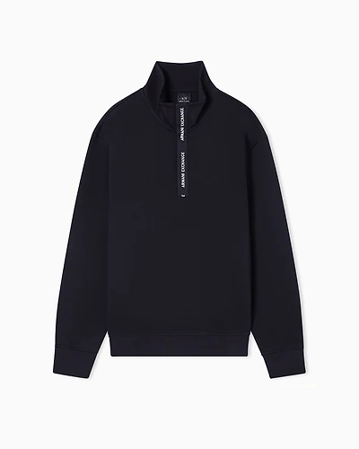 Sweatshirt with high neck and buttons