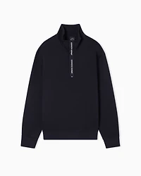 Sweatshirt with high neck and buttons