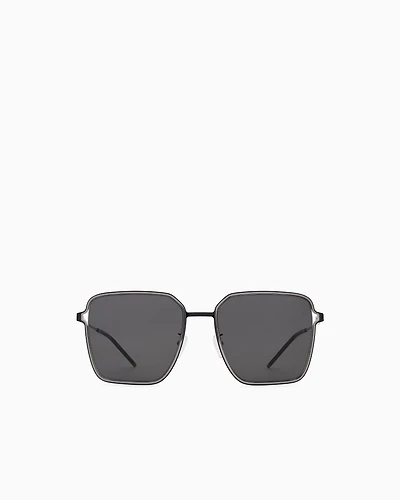 Emporio Armani - Women’s Asian-fit square sunglasses, Woman, Grey, Size: 57L