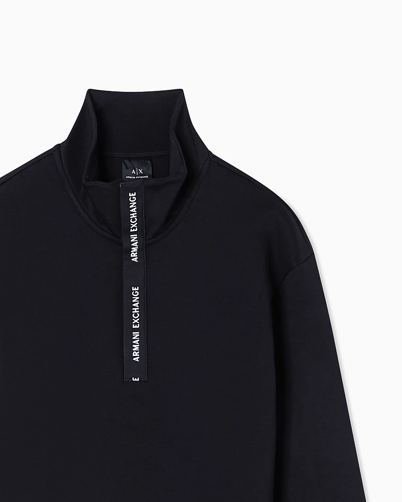 Sweatshirt with high neck and buttons