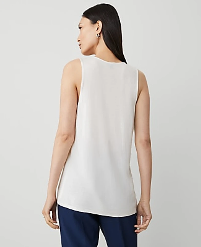 Ann Taylor Mixed Media Tank Top Women's