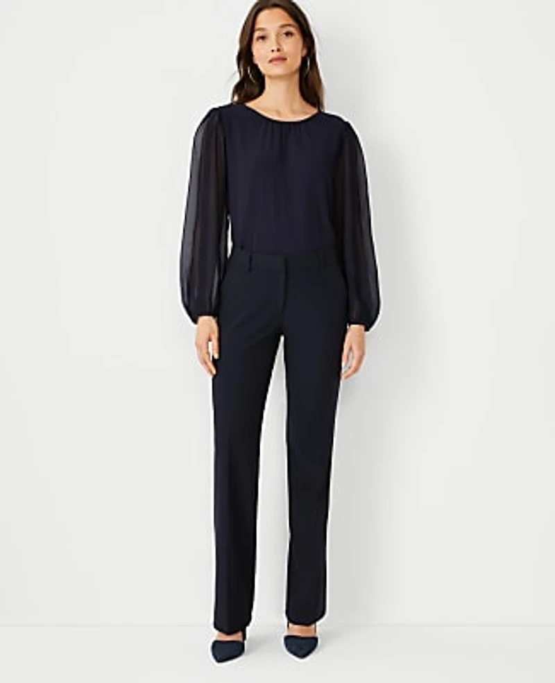 Ann Taylor The Tall Trouser Seasonless Stretch Perfect Navy Women's