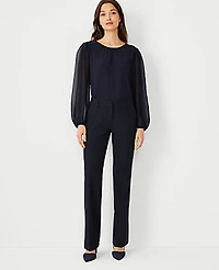 Ann Taylor The Tall Trouser Seasonless Stretch Perfect Navy Women's