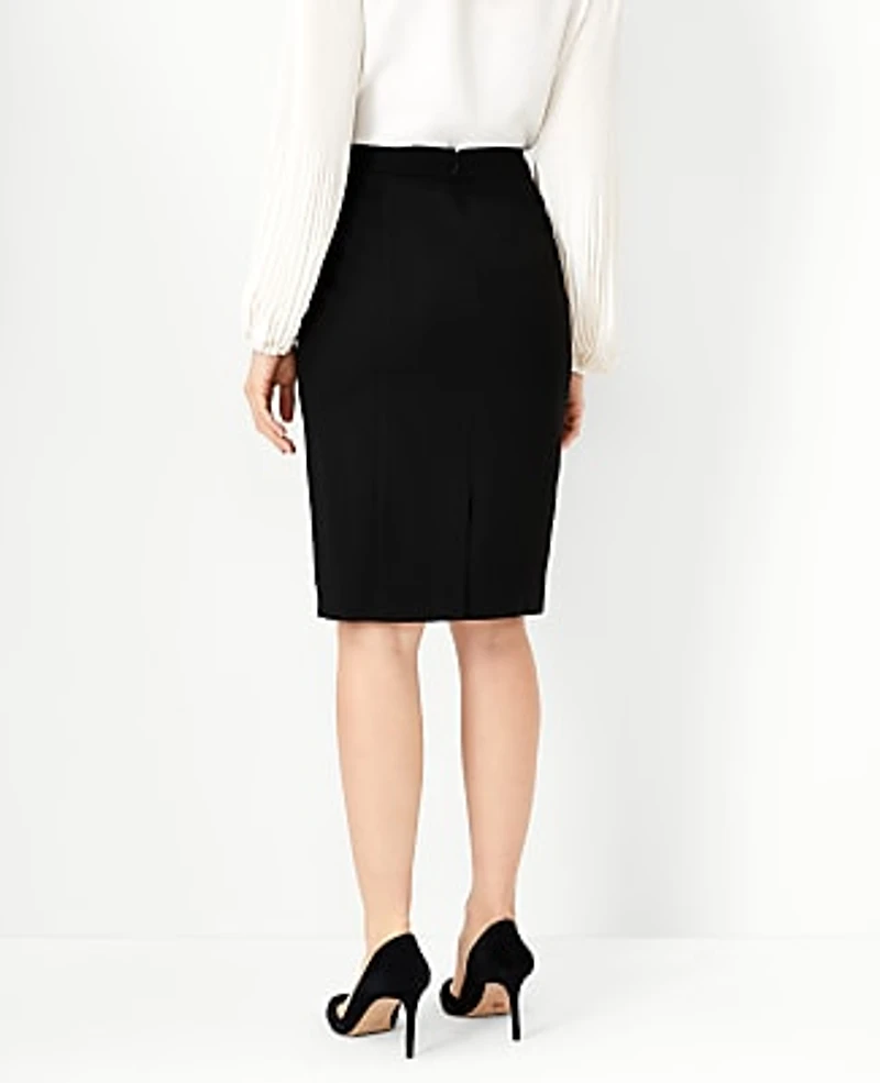 Ann Taylor The Tall Seamed Pencil Skirt Seasonless Stretch Core Black Women's