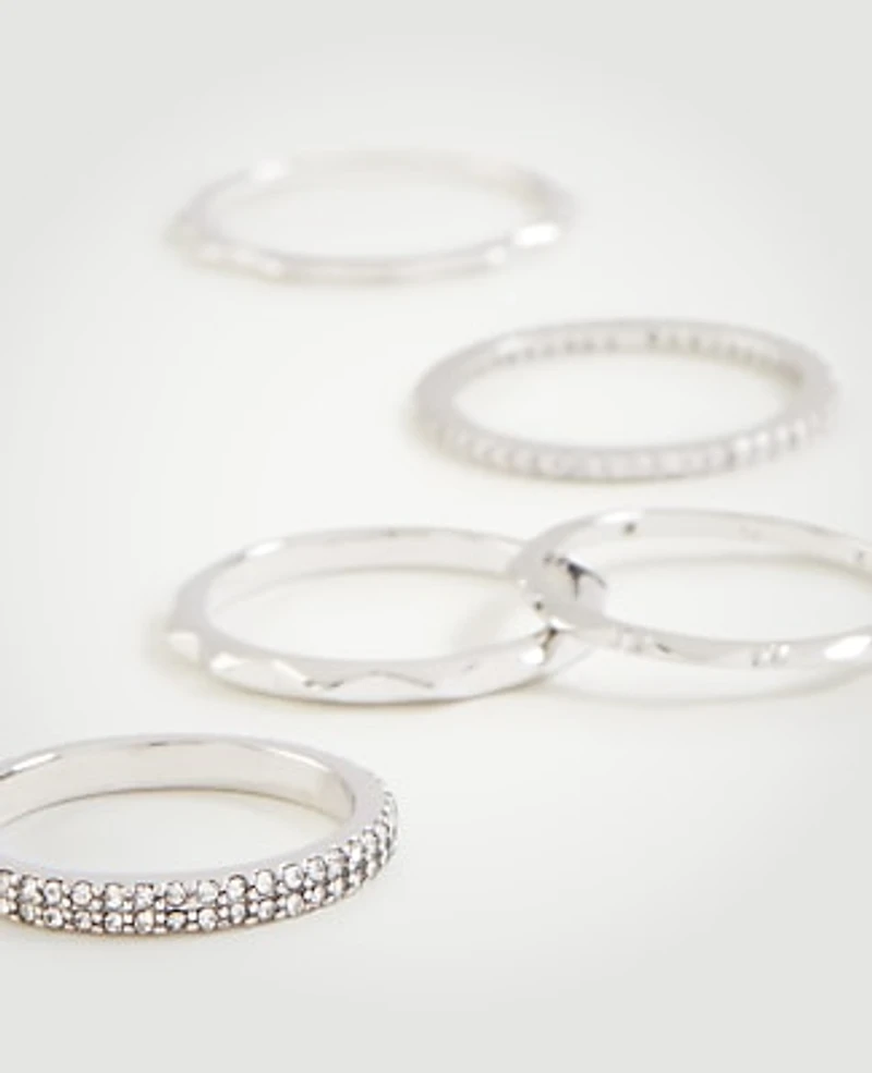 Ann Taylor Stackable Ring Set Size 6 Silver Women's