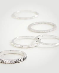 Ann Taylor Stackable Ring Set Size 6 Silver Women's