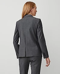 Ann Taylor The Long Single Button Blazer Bi-Stretch Dark Grey Women's