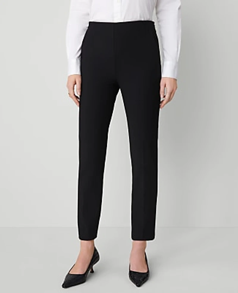 Ann Taylor The Petite Side Zip Ankle Pant Bi-Stretch Black Women's