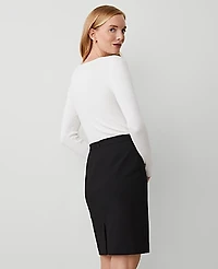 Ann Taylor Petite Bi-Stretch Seamed Pencil Skirt Black Women's