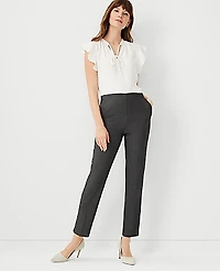 Ann Taylor The Side Zip Ankle Pant Bi-Stretch Dark Grey Women's