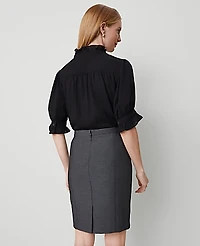 Ann Taylor The Petite Pencil Skirt Bi-Stretch Dark Grey Women's