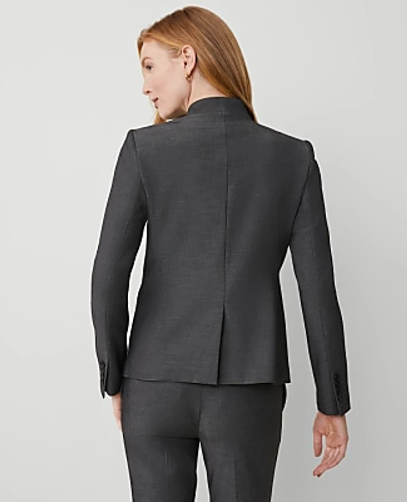 Ann Taylor The Petite Cutaway Blazer in Bi-Stretch Size 16 Dark Grey Women's