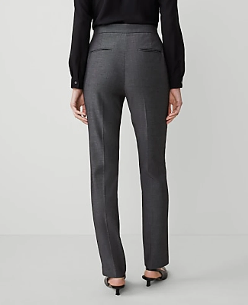 Ann Taylor The Side Zip Straight Pant Bi-Stretch Dark Grey Women's