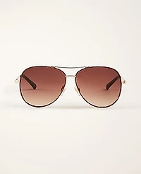 Ann Taylor Aviator Sunglasses Gold Women's