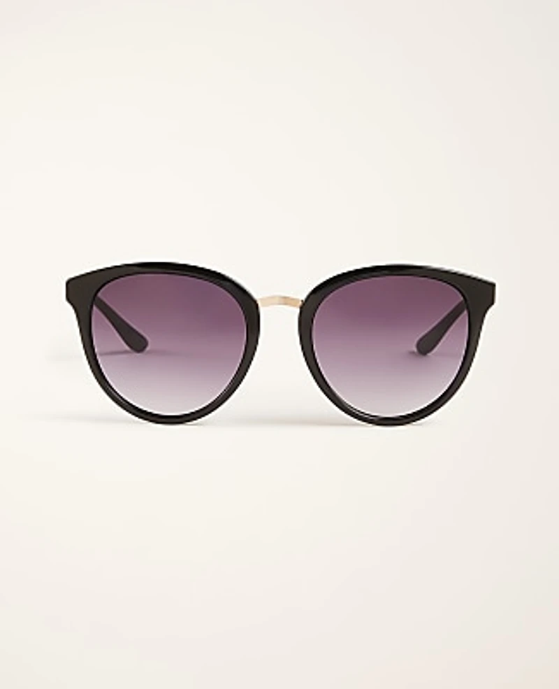 Ann Taylor Round Sunglasses Black Women's