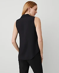Ann Taylor Sleeveless Essential Shirt Black Women's