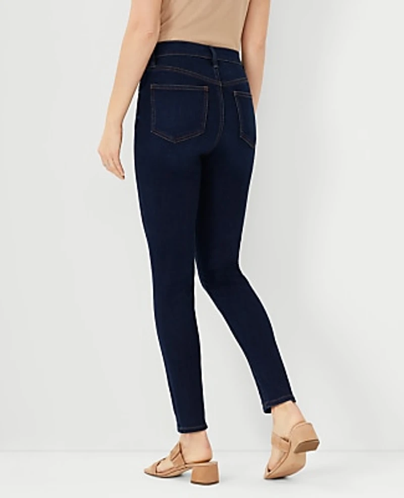 Ann Taylor Petite Sculpting Pocket Highest Rise Skinny Jeans in Classic Dark Indigo Wash Size 00 Women's