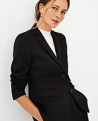 Ann Taylor The Two Button Blazer in Double Knit Size 0 Black Women's