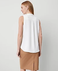 Ann Taylor Bow Neck Shell Top Winter White Women's