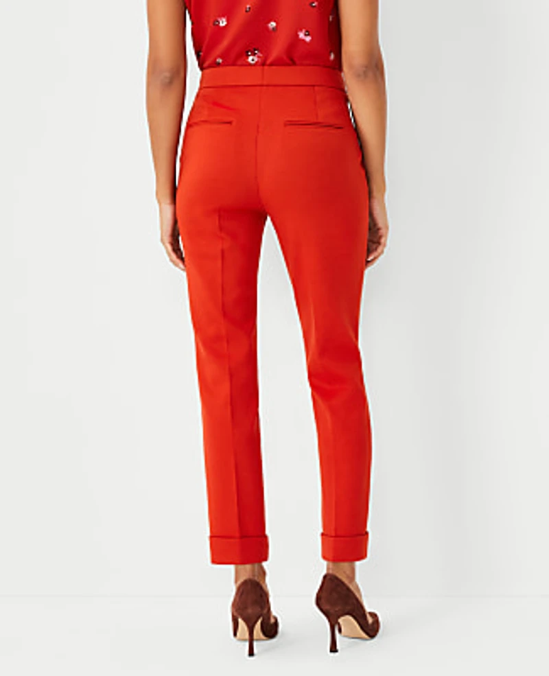 Ann Taylor The Petite High Waist Everyday Ankle Pant in Double Knit - Curvy Fit Size 00 Firecracker Orange Women's