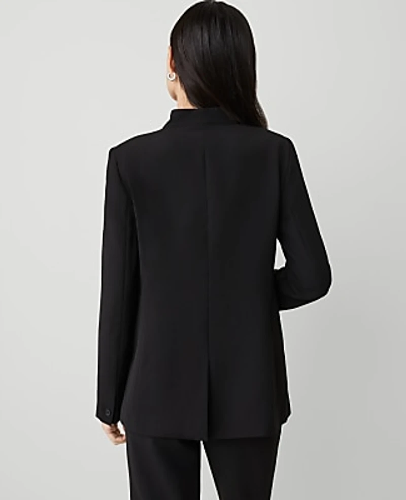 Ann Taylor The Long Collarless Blazer Fluid Crepe Women's