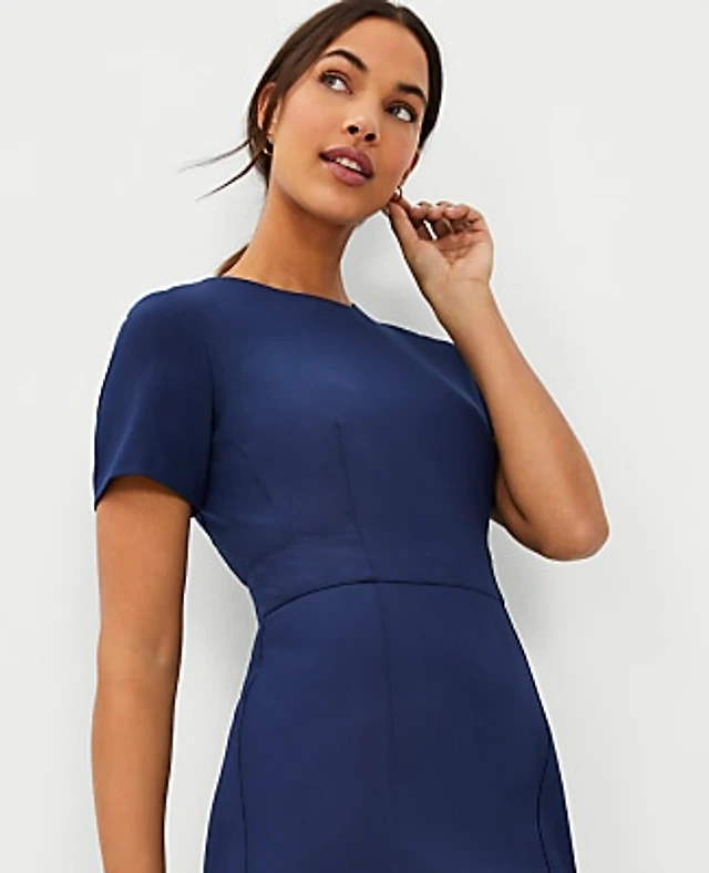 Ann Taylor Cap Sleeve Sheath Midi Dress Seaside Navy Women's at Hamilton Place in Chattanooga, TN