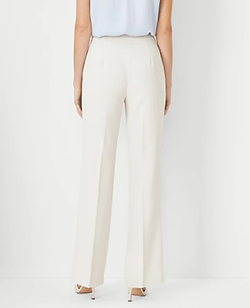 Ann Taylor The Petite Side Zip Trouser Fluid Crepe — Curvy Fit Ivory Whisper Women's