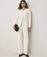 Ann Taylor The Petite Side Zip Trouser Fluid Crepe Ivory Whisper Women's