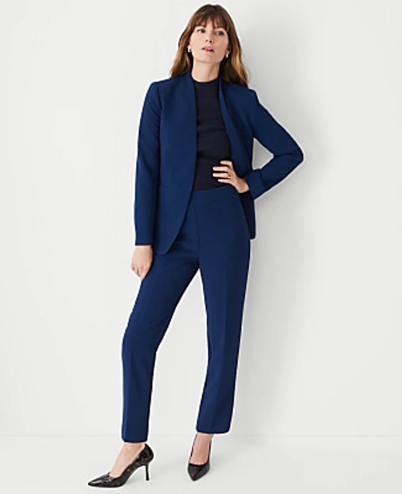 Ann Taylor The Petite Side Zip Ankle Pant Fluid Crepe Pure Sapphire Women's