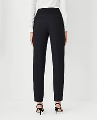 Ann Taylor The Petite Side Zip Ankle Pant Fluid Crepe — Curvy Fit Black Women's