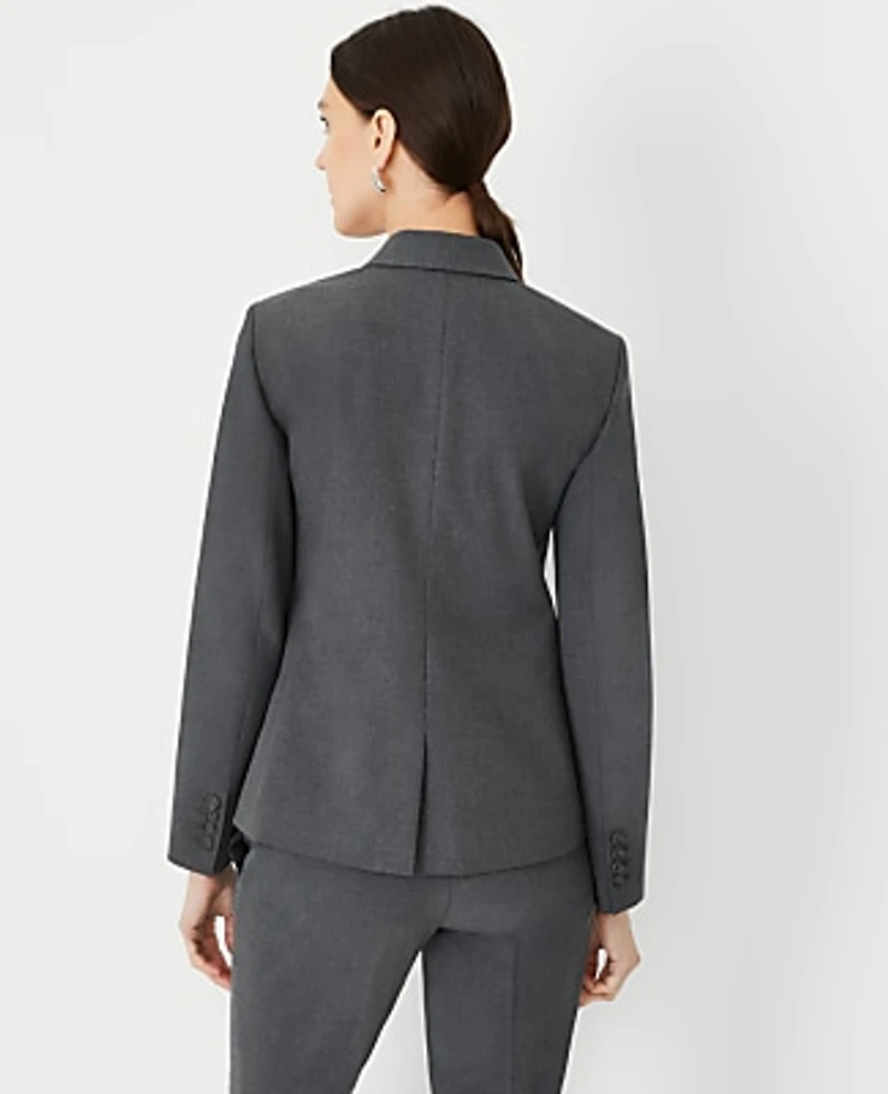 Ann Taylor The Notched Two Button Blazer Seasonless Stretch Modern Charcoal Women's