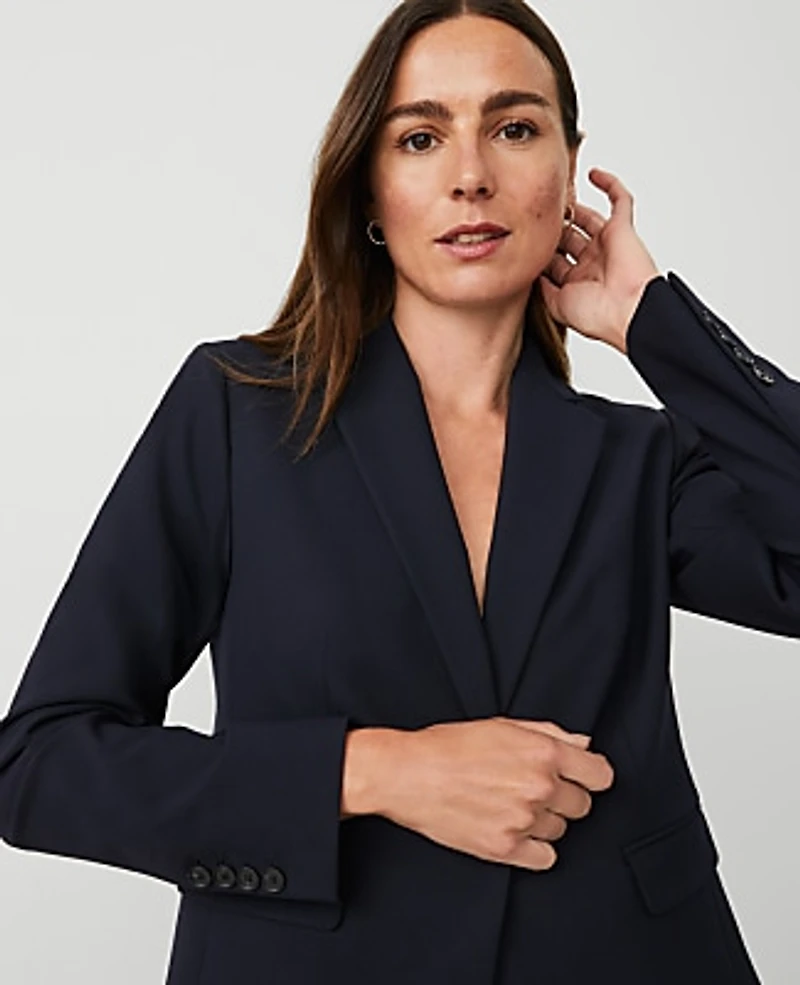 Ann Taylor The Notched Single Button Blazer Seasonless Stretch Women's