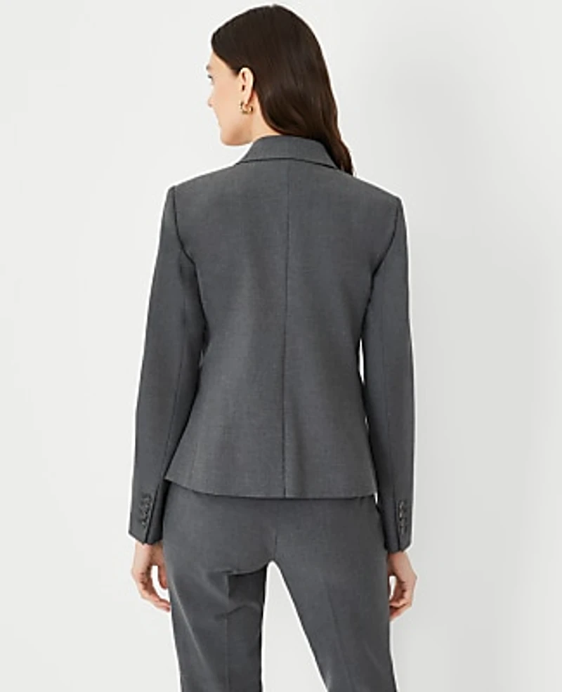 Ann Taylor The Tall Notched Single Button Blazer in Seasonless Stretch Size 2 Modern Charcoal Women's