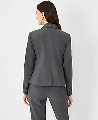 Ann Taylor The Tall Notched Single Button Blazer in Seasonless Stretch Size 2 Modern Charcoal Women's
