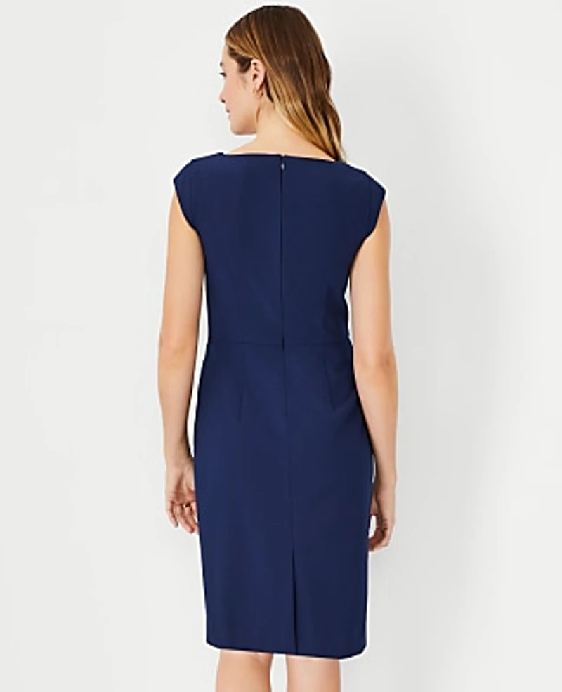 Ann Taylor The Scoop Neck Zip Pocket Dress Bi-Stretch Pure Sapphire Women's
