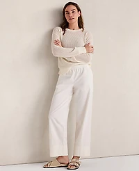 Ann Taylor Haven Well Within Cashmere Pointelle Crewneck Sweater Ivory Women's