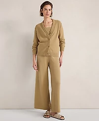 Ann Taylor Haven Well Within Organic Cotton V-Neck Cardigan Truffle Women's