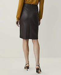 Ann Taylor Petite Pencil Skirt Faux Leather Pure Chocolate Women's