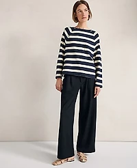 Ann Taylor Haven Well Within Double Knit Pleated Wide Leg Trouser Nightfall Wash Women's