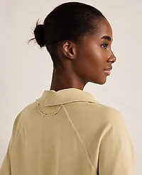 Ann Taylor Haven Well Within Garment-Dyed Organic Cotton Jersey Johnny Collar Top Cortado Women's