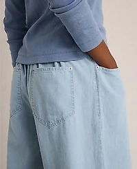 Ann Taylor Haven Well Within Organic Cotton Denim Wide Leg Pants Light Wash Women's