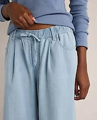 Ann Taylor Haven Well Within Organic Cotton Denim Wide Leg Pants Light Wash Women's