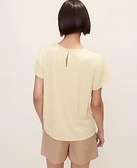 Ann Taylor Mixed Media Crew Neck T-Shirt Women's